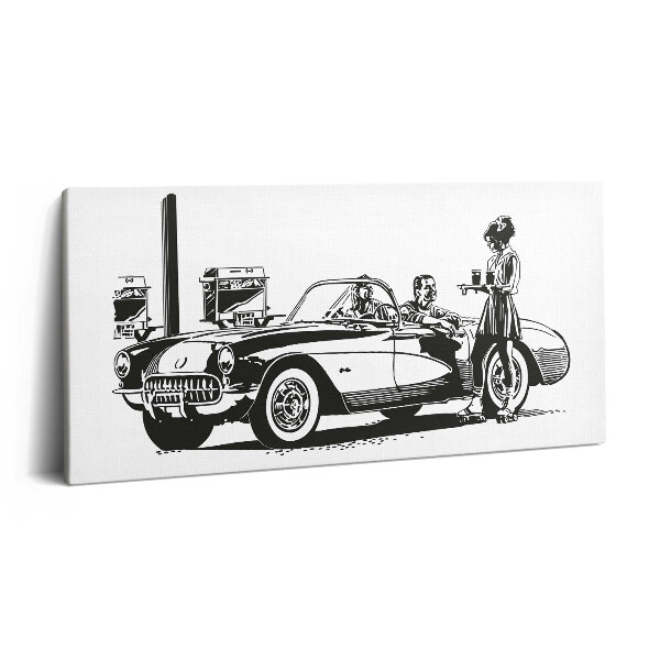 Vászonkép 140x70 Retro autó illusztráció
