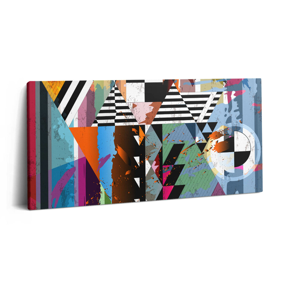 Vászonkép 140x70 Absztrakt csíkok és háromszögek