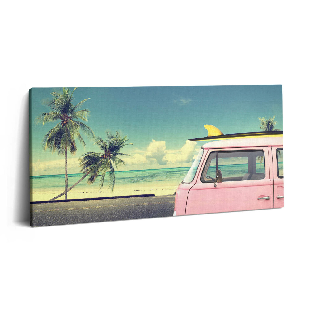 Vászonkép 140x70 Autó szörfdeszkával