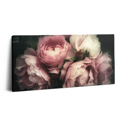 Vászonkép 140x70 Csokor régi rózsaszín rózsákból