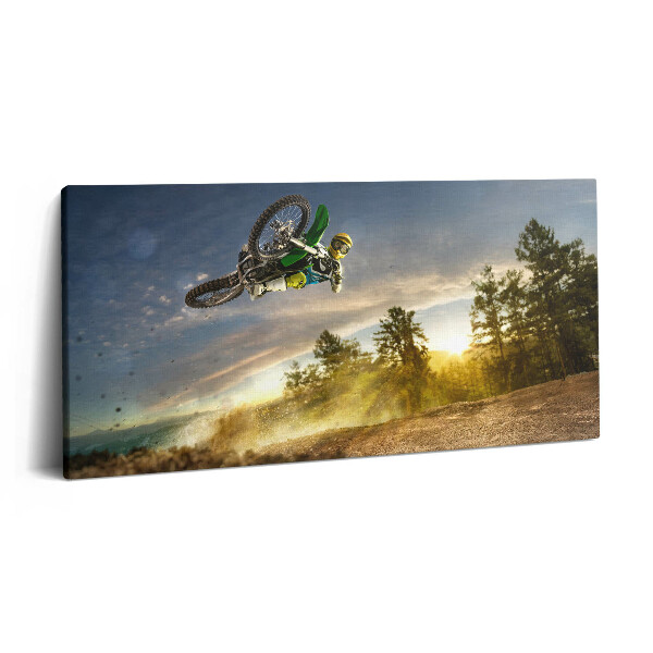 Vászonkép 140x70 Motocross és erdő