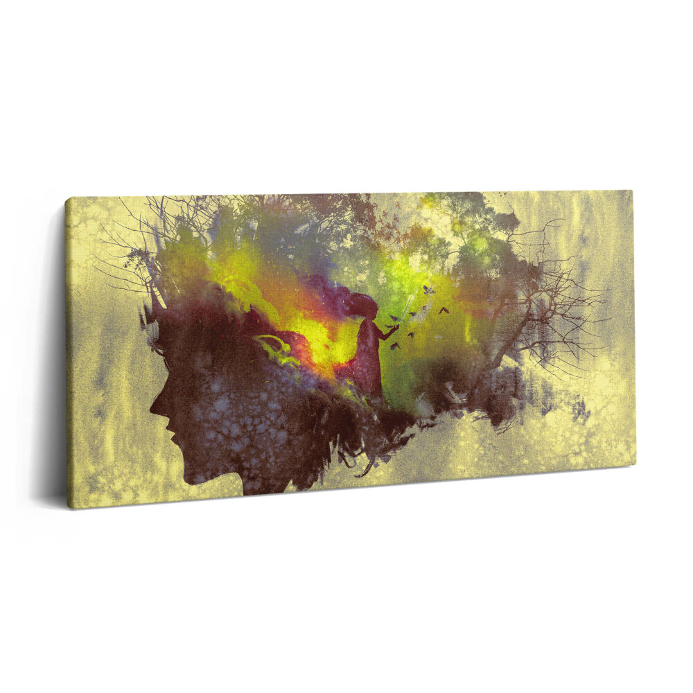 Vászonkép 140x70 Nő az erdőben