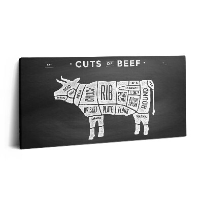 Vászonkép 140x70 Plakát tehénnel - marhahentes