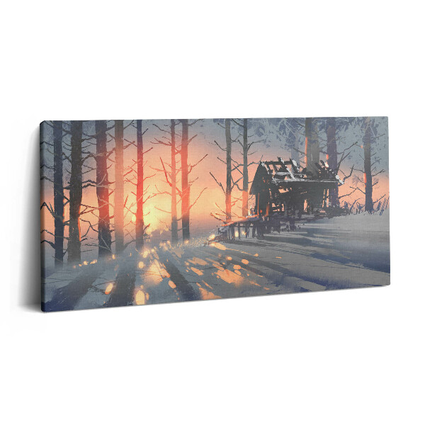 Vászonkép 140x70 Téli táj fákból