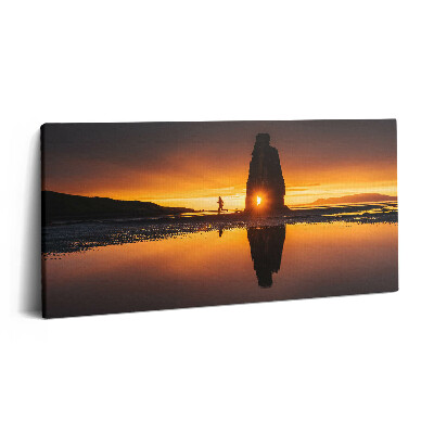 Vászonkép 140x70 Futók és naplemente