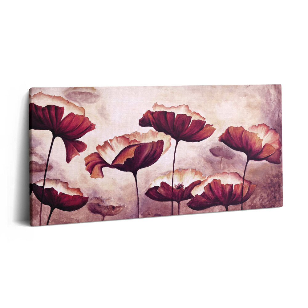 Vászonkép 140x70 Virágzó mákvirágok