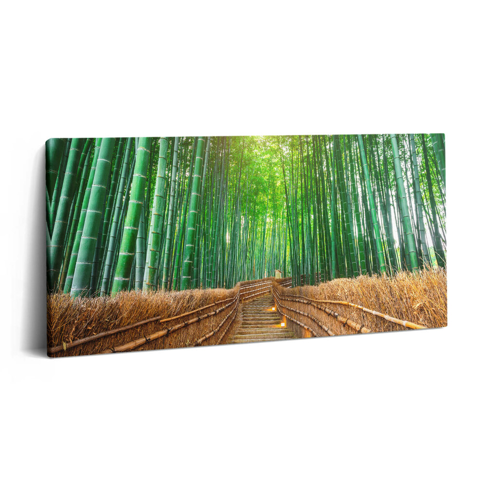 Vászonkép 140x70 Út egy bambuszos erdőben