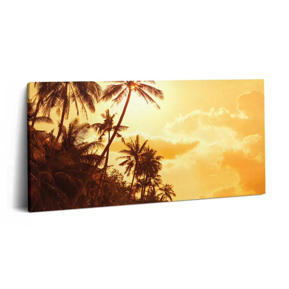 Vászonkép 140x70 Napfényes pálmafák a tengerparton