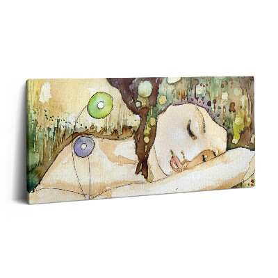 Vászonkép 140x70 Akvarell festmény egy gyönyörű lányról