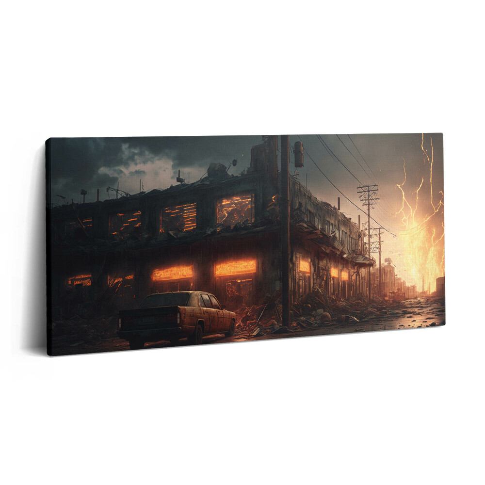 Vászonkép 140x70 Apokaliptikus épület