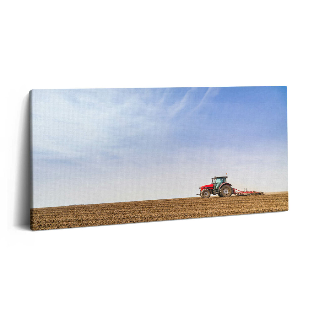 Vászonkép 140x70 Földműves traktorral