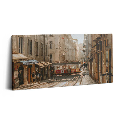 Vászonkép 140x70 Lisszabon és egy villamos látképe