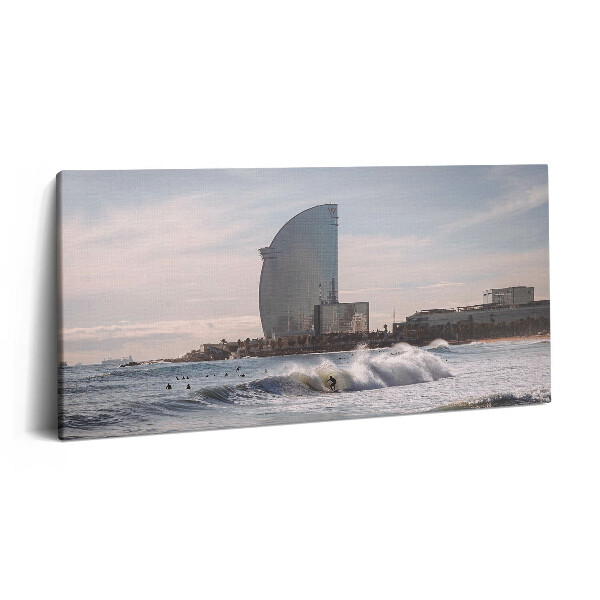 Vászonkép 140x70 Szörfös Barcelonából