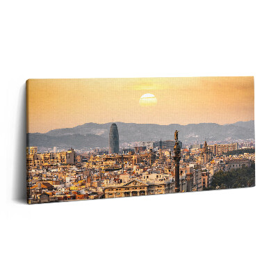 Vászonkép 140x70 A barcelonai Sagrada Familia tájképe