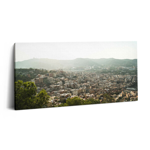 Vászonkép 140x70 Barcelona panorámája a Montjuic-on