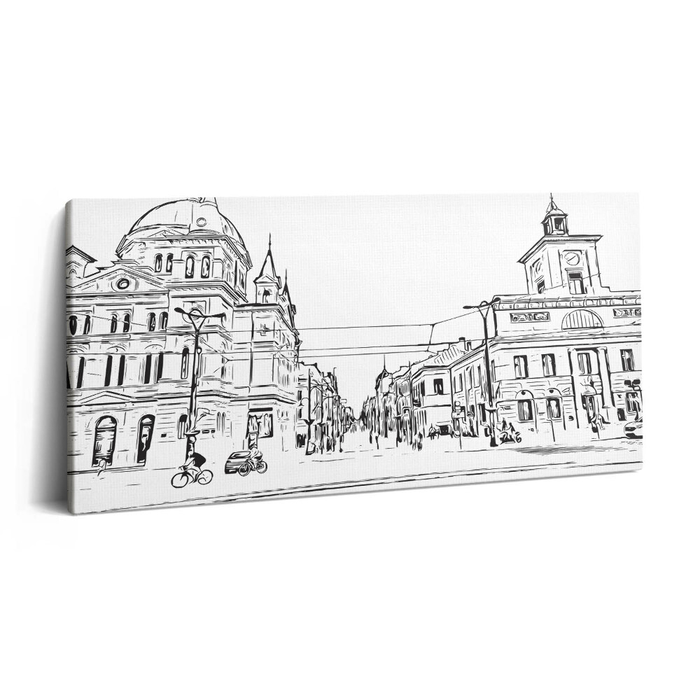 Vászonkép 140x70 Poznan óvárosának illusztrációja