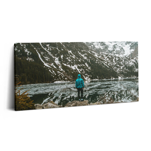 Vászonkép 140x70 A Morskie Oko tó télen