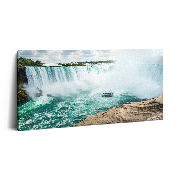 Vászonkép 140x70 Csónak és a Niagara-vízesés