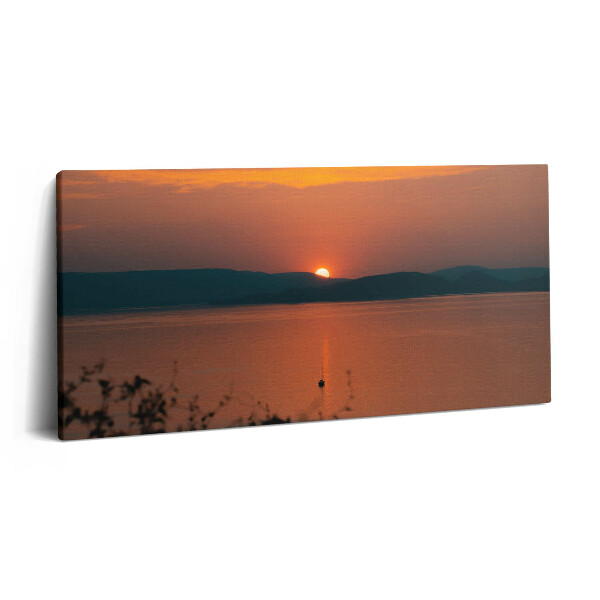 Vászonkép 140x70 Balaton és naplemente