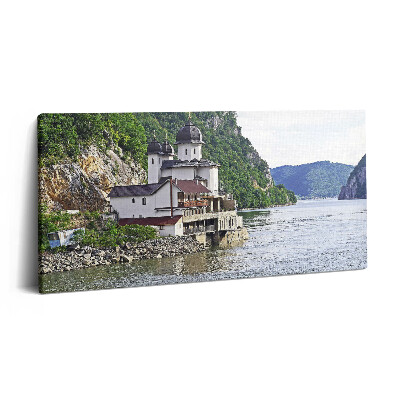 Vászonkép 140x70 Templom a vízparton
