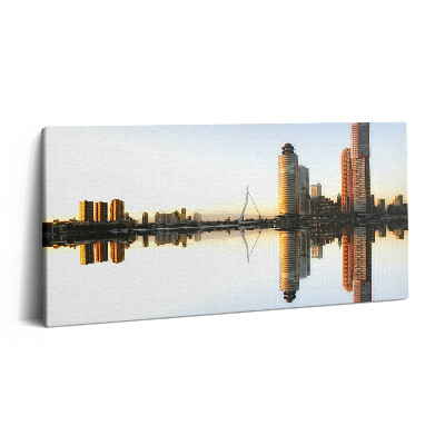 Vászonkép 140x70 Város a folyó partján