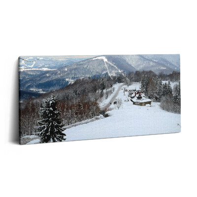 Vászonkép 140x70 Sziléziai Beszkid Ustroń tél
