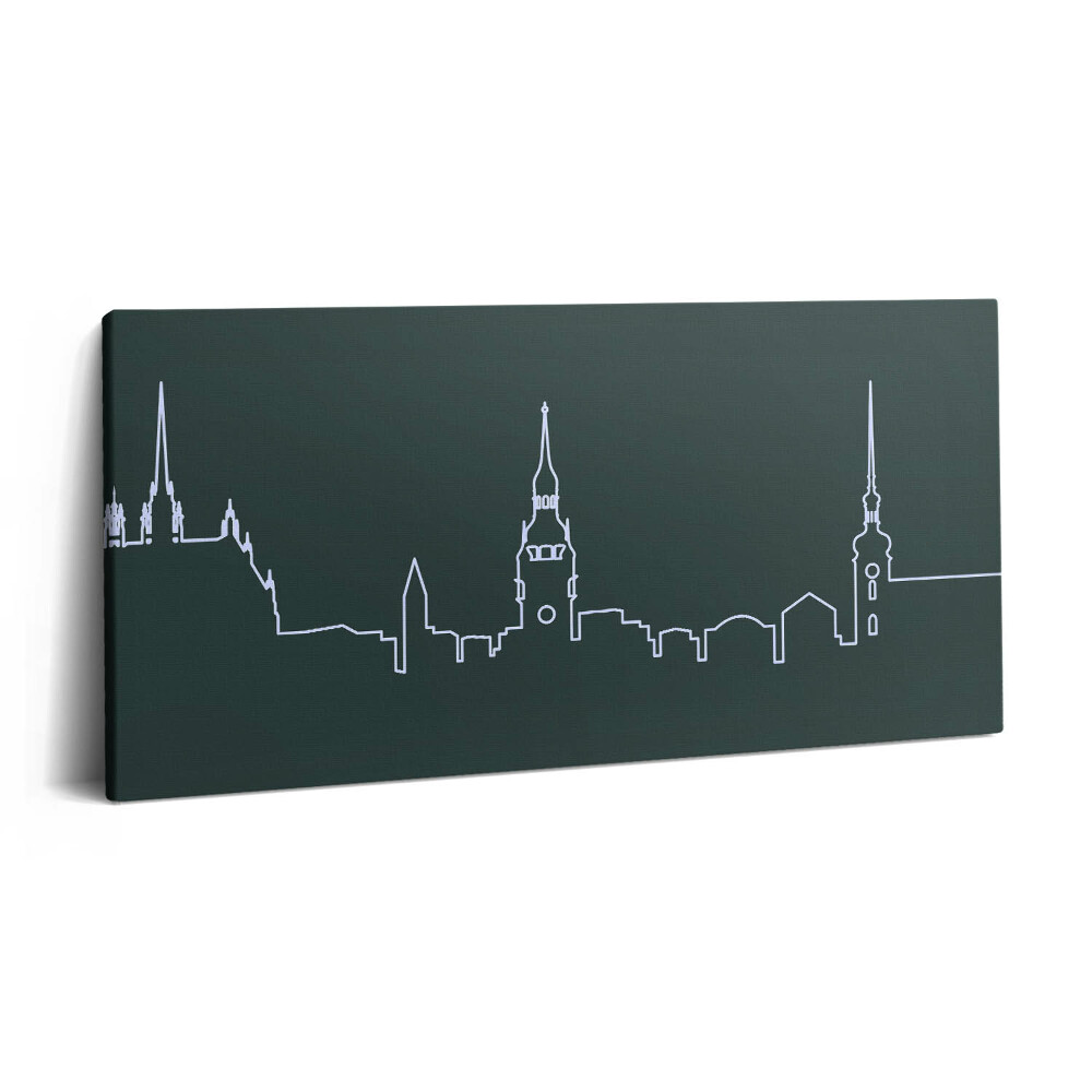 Vászonkép 140x70 Brno városának vonalas rajza