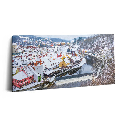 Vászonkép 140x70 Krumlov téli panorámája