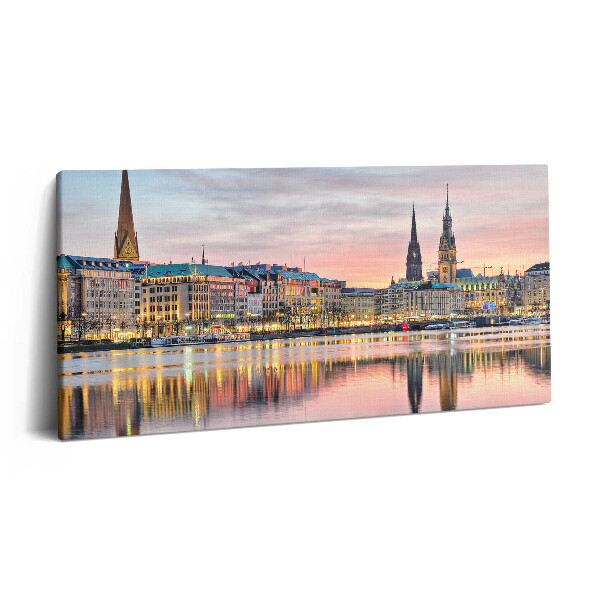 Vászonkép 140x70 Alster Hamburgban
