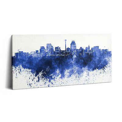 Vászonkép 140x70 San Antonio akvarell panorámája