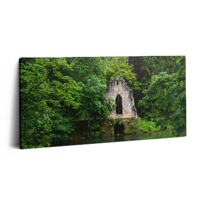 Vászonkép 140x70 Egy régi kápolna romjai Chamonix Franciaországban