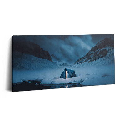 Vászonkép 140x70 Sátor az izlandi hegyekben