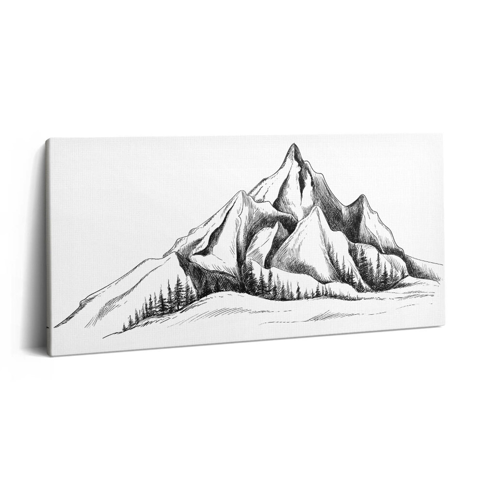 Vászonkép 140x70 Hegyi rajz
