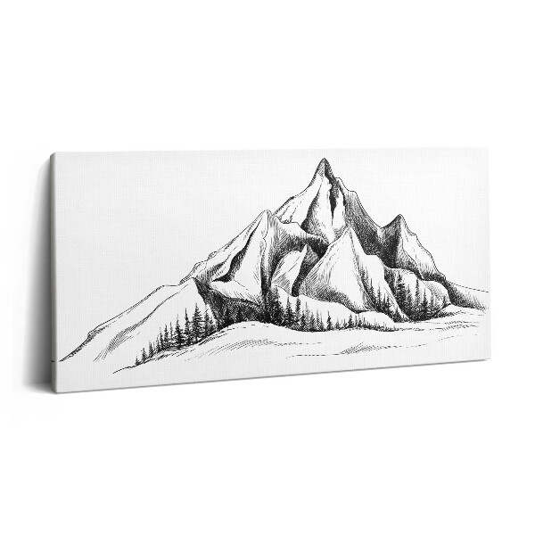 Vászonkép 140x70 Hegyi rajz