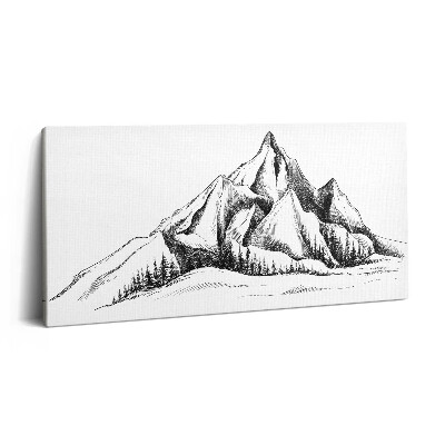 Vászonkép 140x70 Hegyi rajz