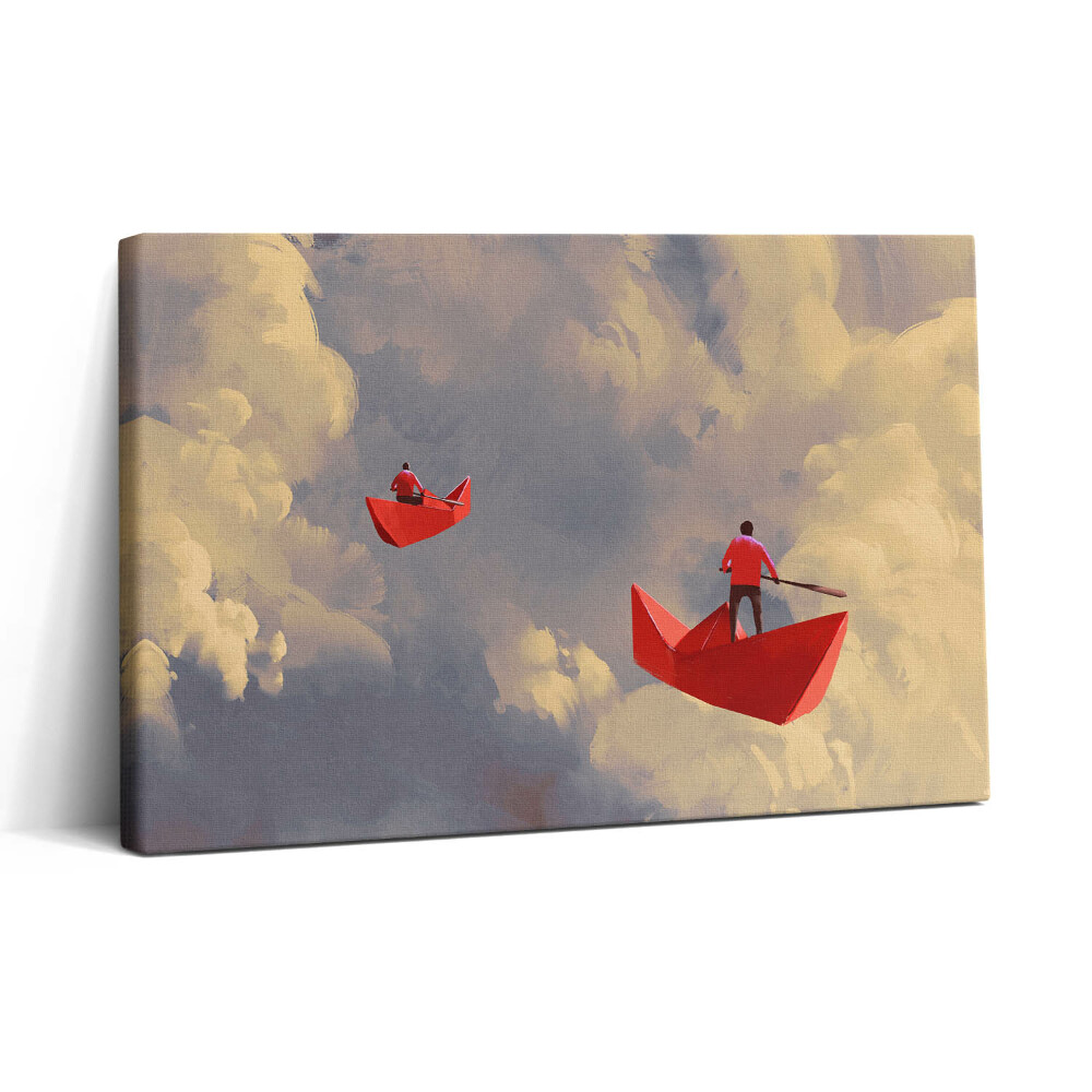 Vászonkép nyomtatás 30x20 Utazás papírhajókkal