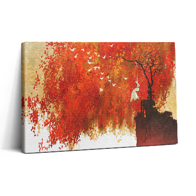 Vászonkép nyomtatás 30x20 Ártatlan menyasszony ősszel