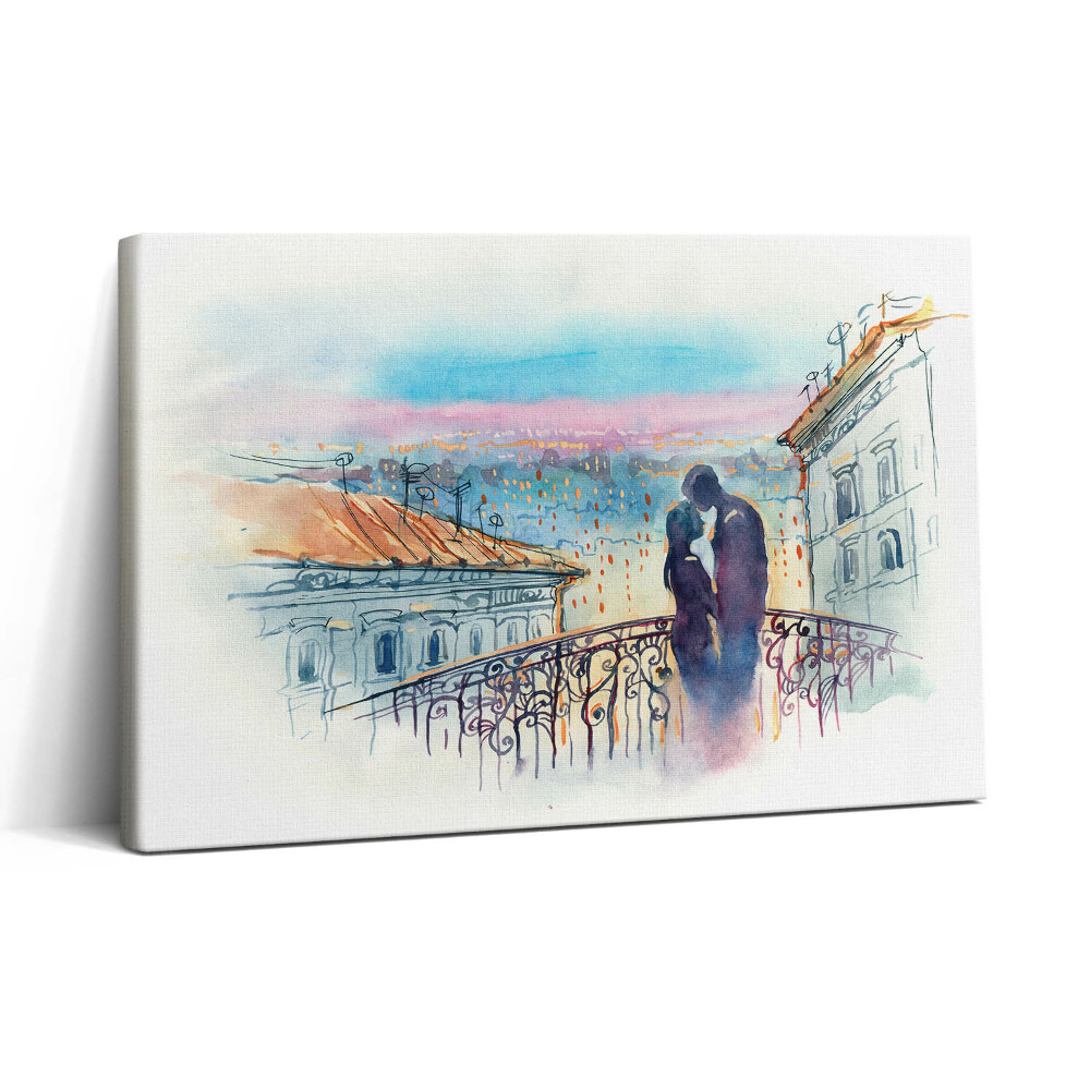 Vászonkép nyomtatás 30x20 Szerelmes párt ábrázoló festmény