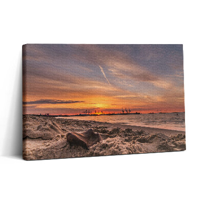 Vászonkép nyomtatás 30x20 Naplemente a tengerparton
