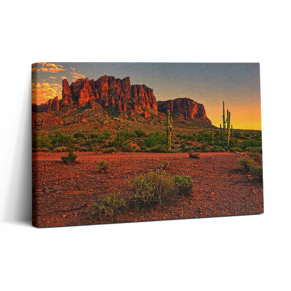 Vászonkép nyomtatás 30x20 Naplemente egy heggyel Phoenixben, Arizonában
