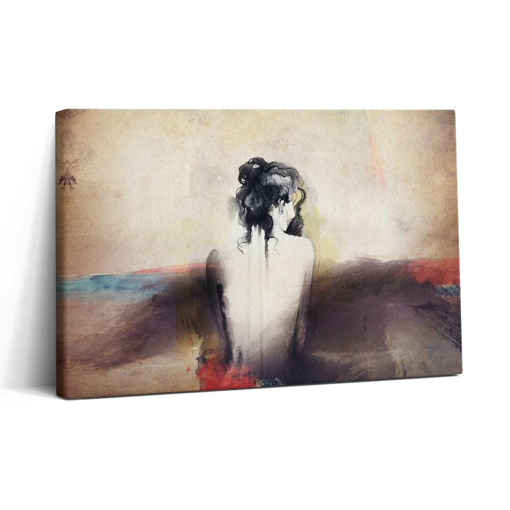 Vászonkép nyomtatás 30x20 Absztrakt akvarell női portré