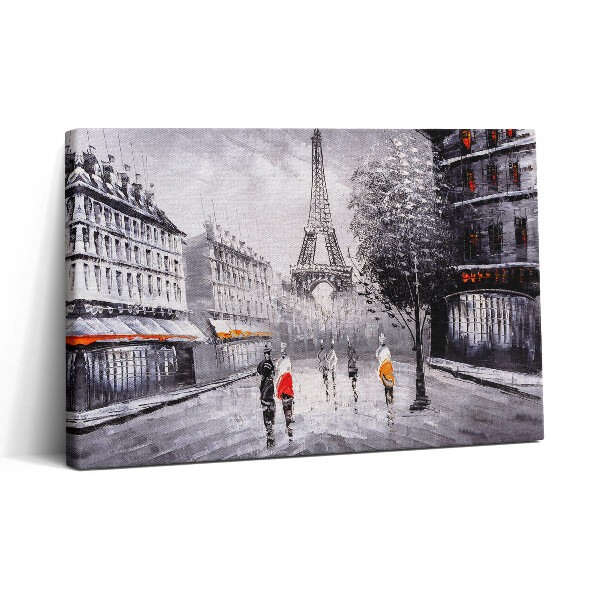 Vászonkép nyomtatás 30x20 Az Eiffel-torony utcai nézete Párizsban