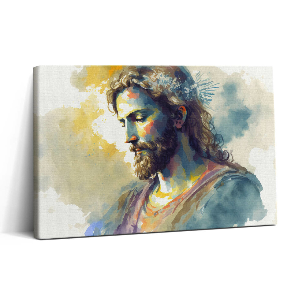 Vászonkép nyomtatás 30x20 Színes festmény Jézusról