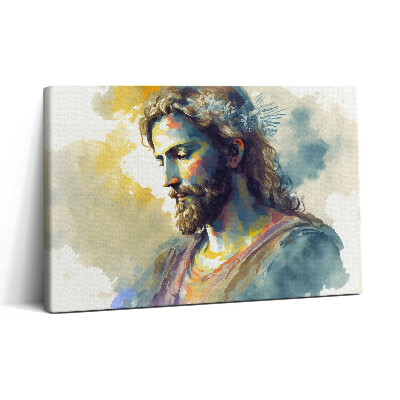 Vászonkép nyomtatás 30x20 Színes festmény Jézusról