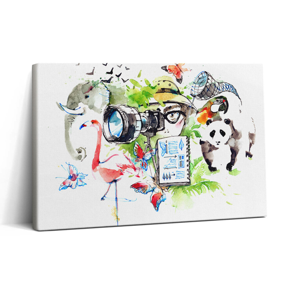 Vászonkép nyomtatás 30x20 Akvarell állati természet és zoológus