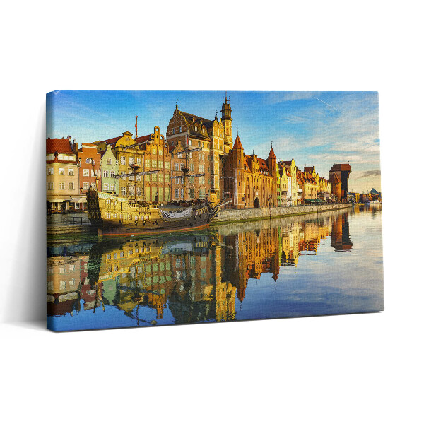 Vászonkép nyomtatás 30x20 Gdansk Motlawa folyó