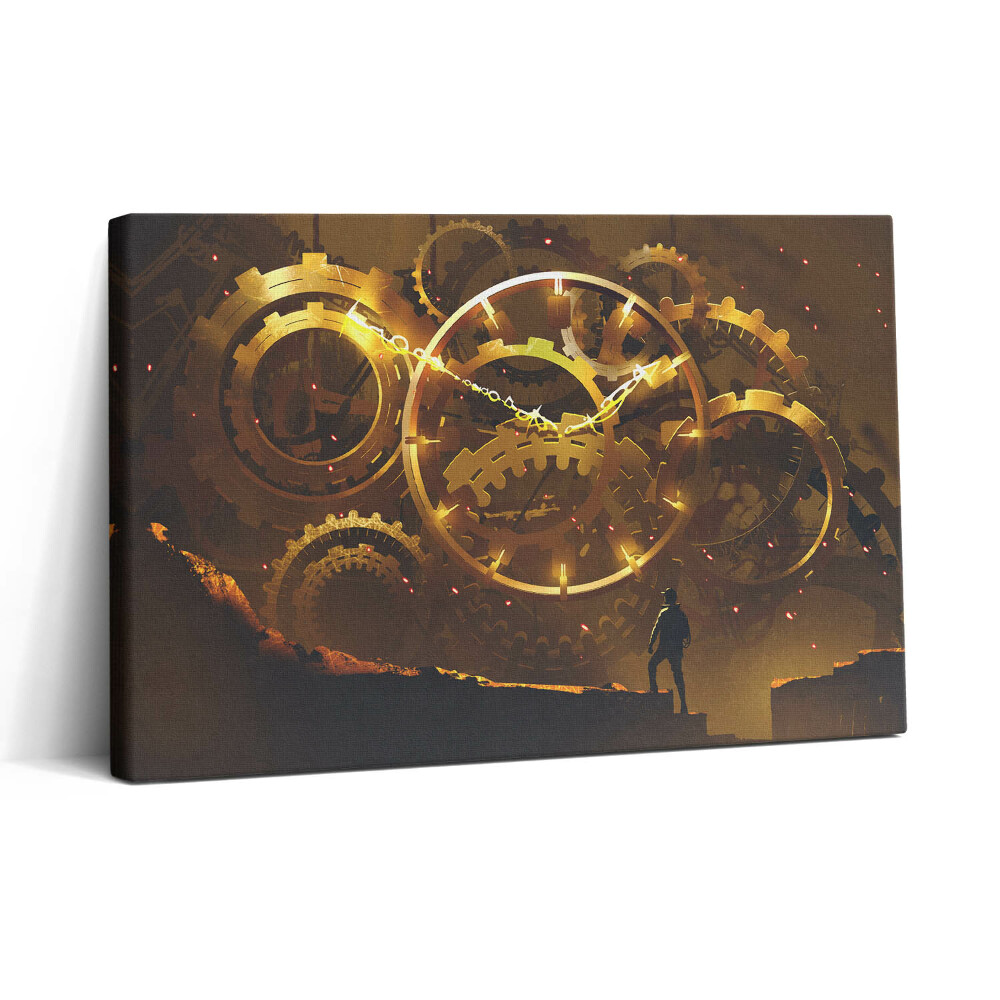 Vászonkép nyomtatás 30x20 Egy arany óraszerkezet illusztrációja