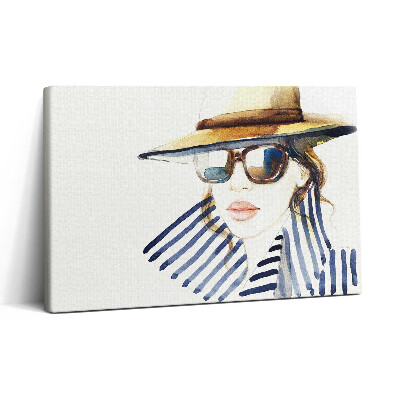 Vászonkép nyomtatás 30x20 Akvarell - szemüveges nő