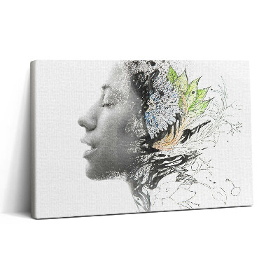 Vászonkép nyomtatás 30x20 Női fej absztrakciója