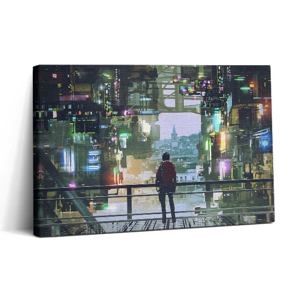 Vászonkép nyomtatás 30x20 Cyberpunk város
